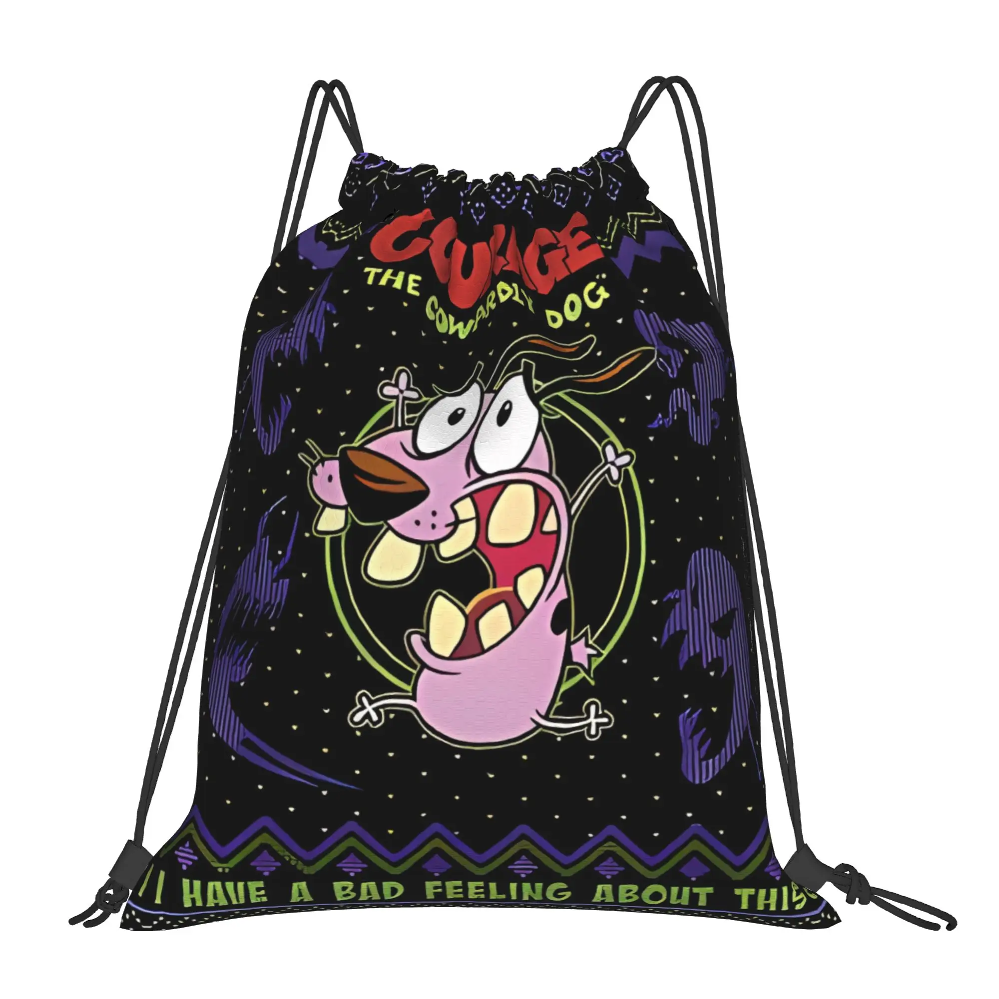 Courage Christmas Bad Feeling Ugly Portable Hiking Riding Gym Drawstring Storage Sporty Backpacks