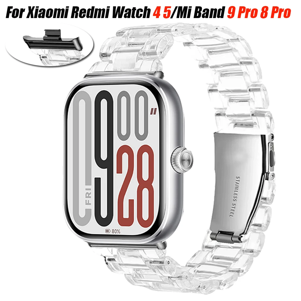 Silikonarmband für Xiaomi Redmi Uhr 5 4, austauschbares transparentes Armband, Mi Band 9 Pro 8 Pro, Uhrenarmband-Zubehör