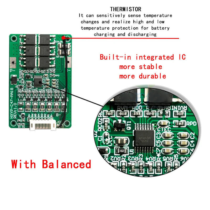 4S/5S/6S/7S BMS 16,8 V 21 V 20A 18650 Li-ion Lmo trójskładnikowa ładowarka baterii litowej płyta ochronna z balansem