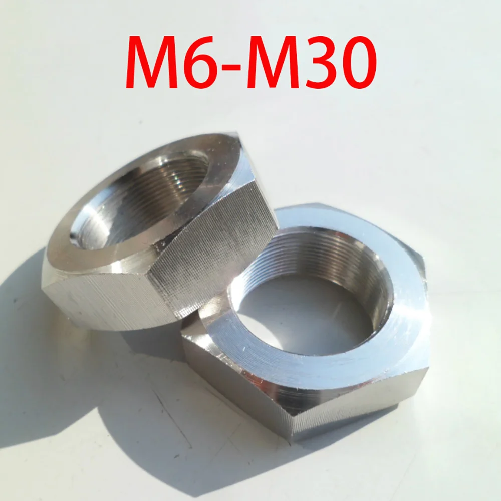 Fine Thread Flat Hex Hexagon Thin Nuts M6 M8 M10 M10 M12 M14 M16 M18 M20 M22 M24 M27 M30 304 Stainless Steel Fine Tooth Nut