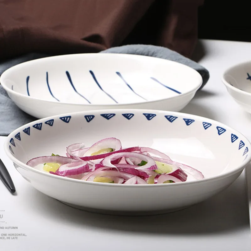 

Restaurant Cute Wedding Ceramic Plate Set Birthday Kitchen Dinner Plate Serving Sauce Full Tableware Assiette Dinner Set