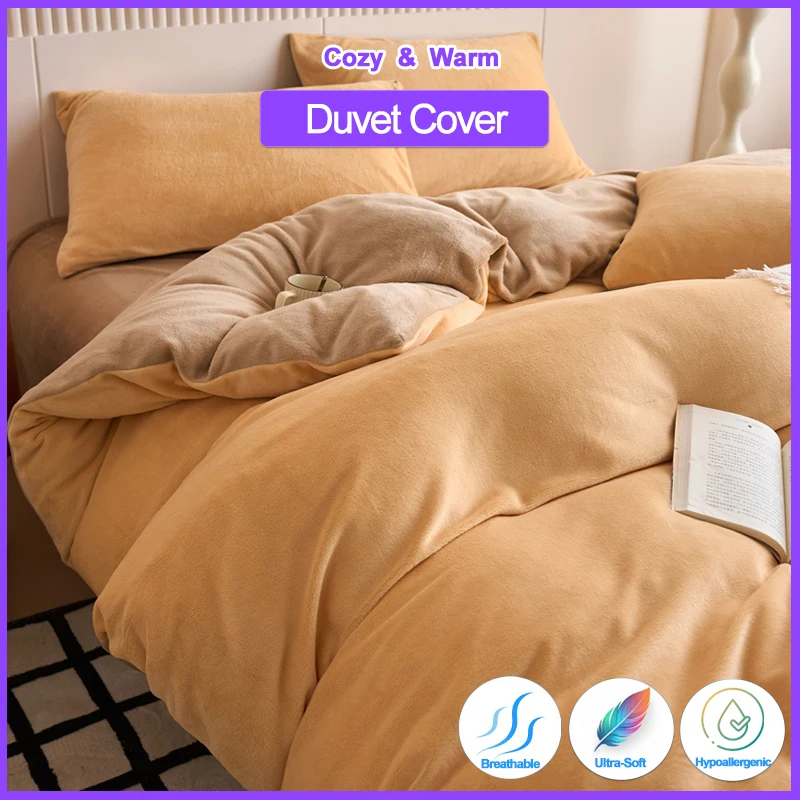 

Однотонный фланелевой пододеяльник, цельный — теплое уютное постельное белье, ультрамягкое дышащее, устойчивое к выцветанию, пододеяльник, можно стирать в машине