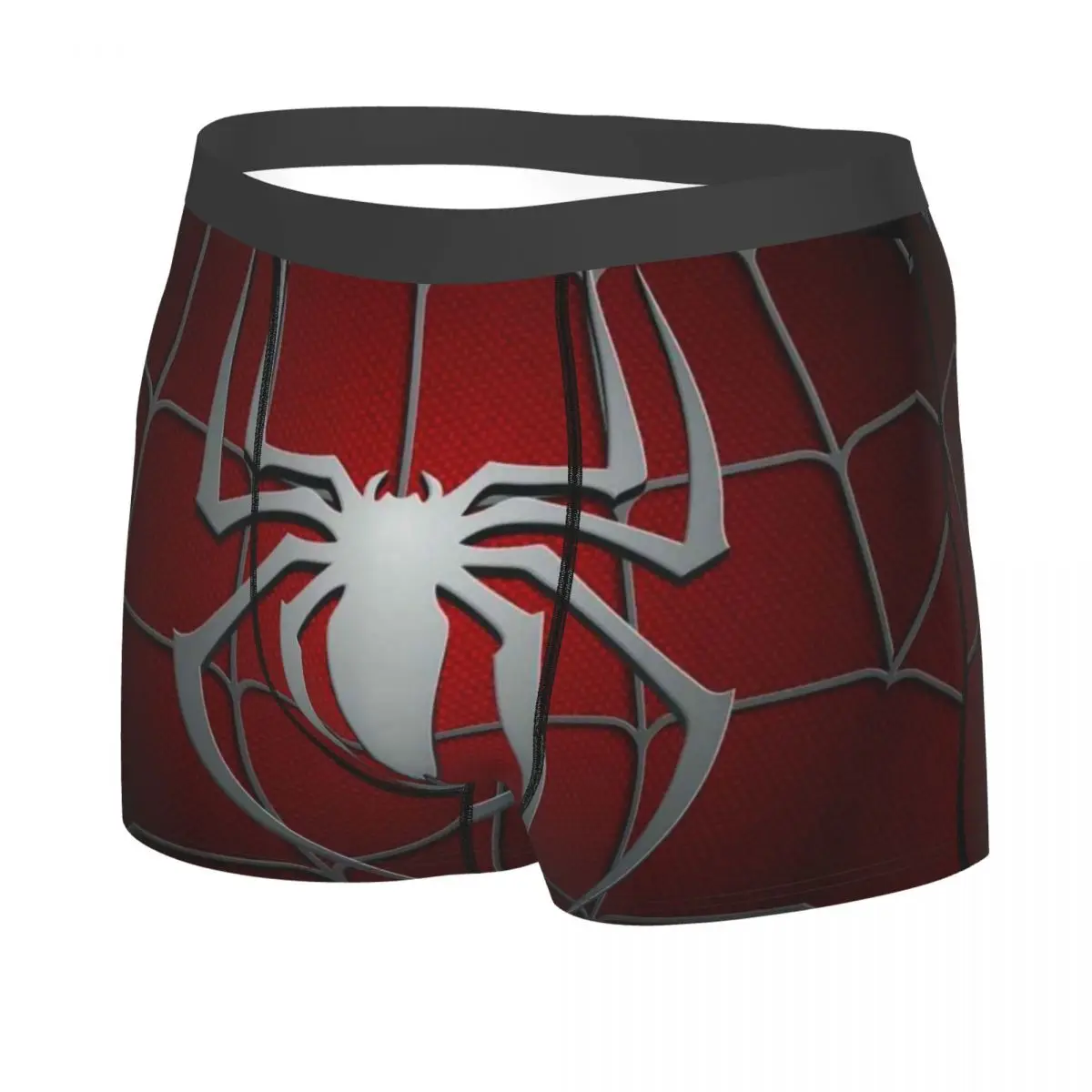 Custom Male Cool Red Spider Web Underwear Boxer Briefs Breathable Shorts Panties Underpants