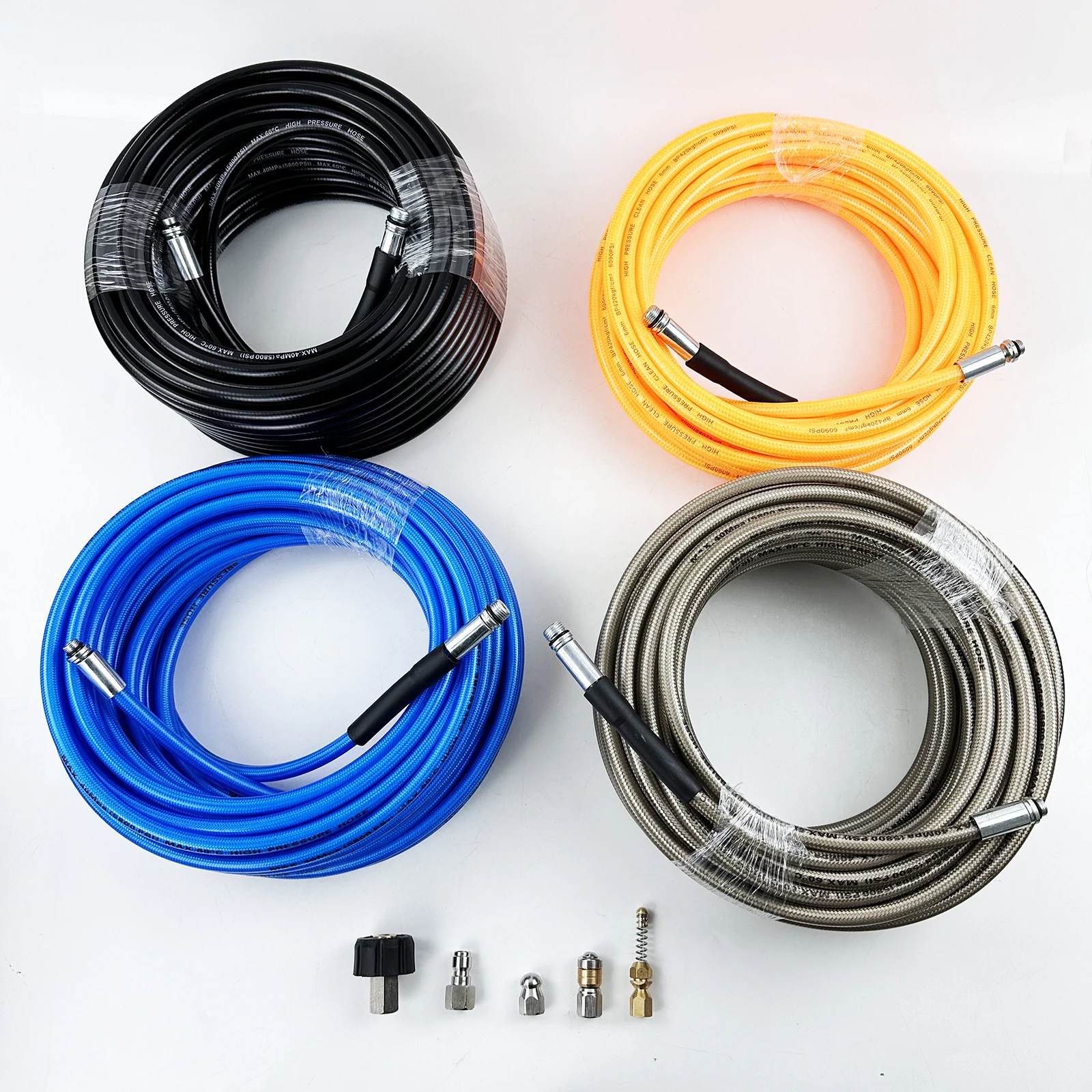 

0,5-40 метров 1/4 кнопка NPT набор насадок для очистки канализационного дренажа, шланга для очистки труб для серии Karcher K2K3K4K5K6K7