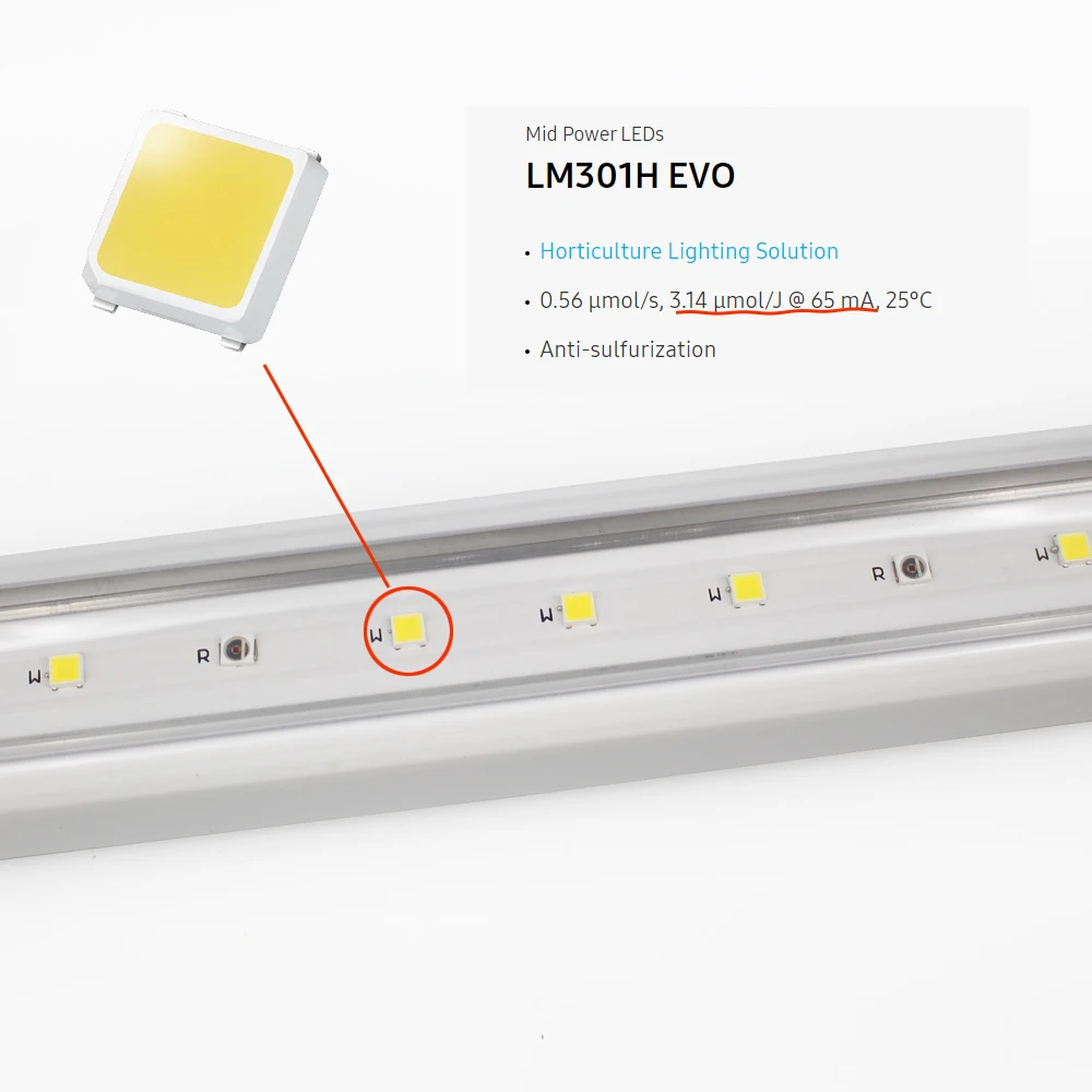 Imagem -04 - Recente Original Samsung Lm301h Evo t5 Tubo 12w 2ft Led Crescer Luz para a Estufa Planta Peças Lote 2023 Mais