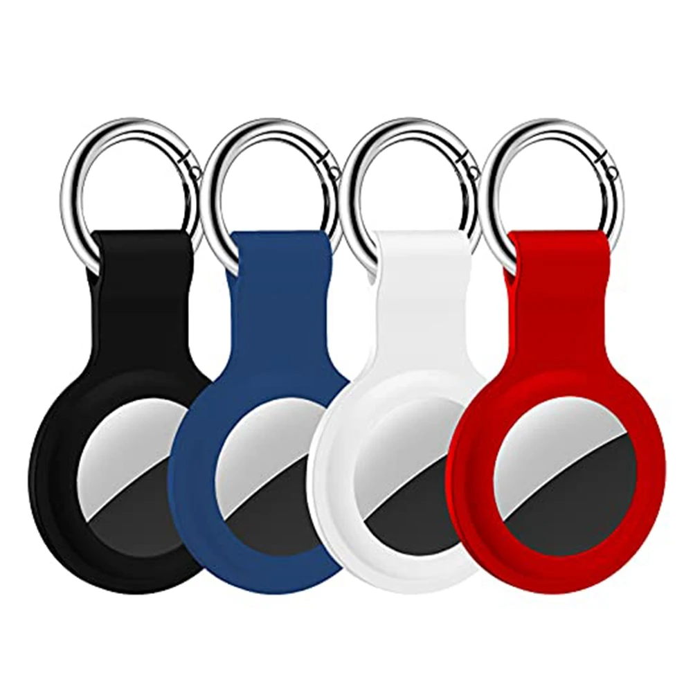 4 Pcs Protective Holder for Case Multi-Color Silicone Protective Sleeve for Airtags Exposed Design