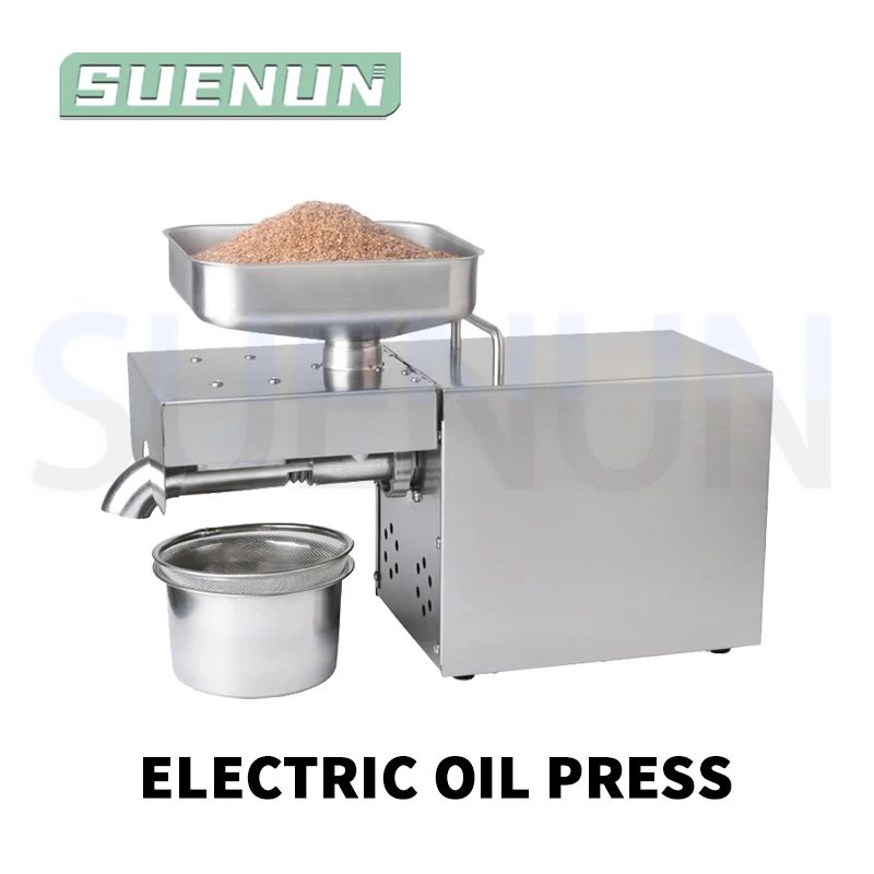 ماكينة ضغط الزيت الكهربائية المصنوعة من الفولاذ المقاوم للصدأ ماكينة تفريغ الزيت الساخن والبارد التجارية الأوتوماتيكية بالكامل