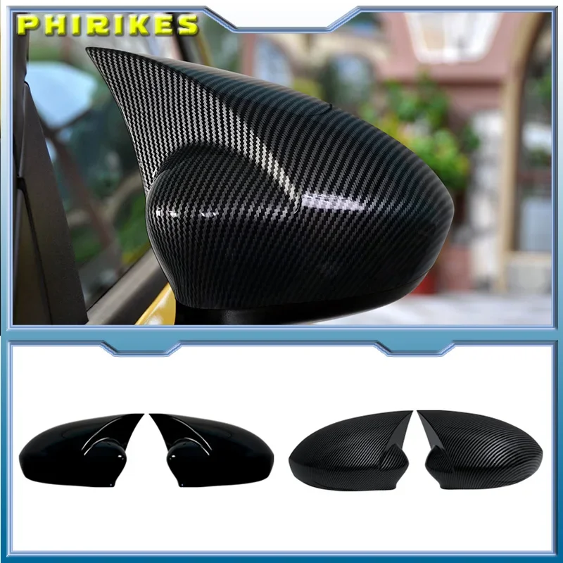 1 Pair OX Horn Wing Mirror Cover For Fiat 500 2007-2021 Shell Case Trim Add On Side Rear View Mirror Cap tools Car Accessories