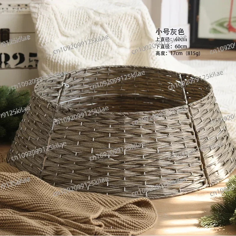 Christmas Tree Base Fence Hand-Woven Basket Ins Minimalist Skirt Christmas Tree Foot Decorations