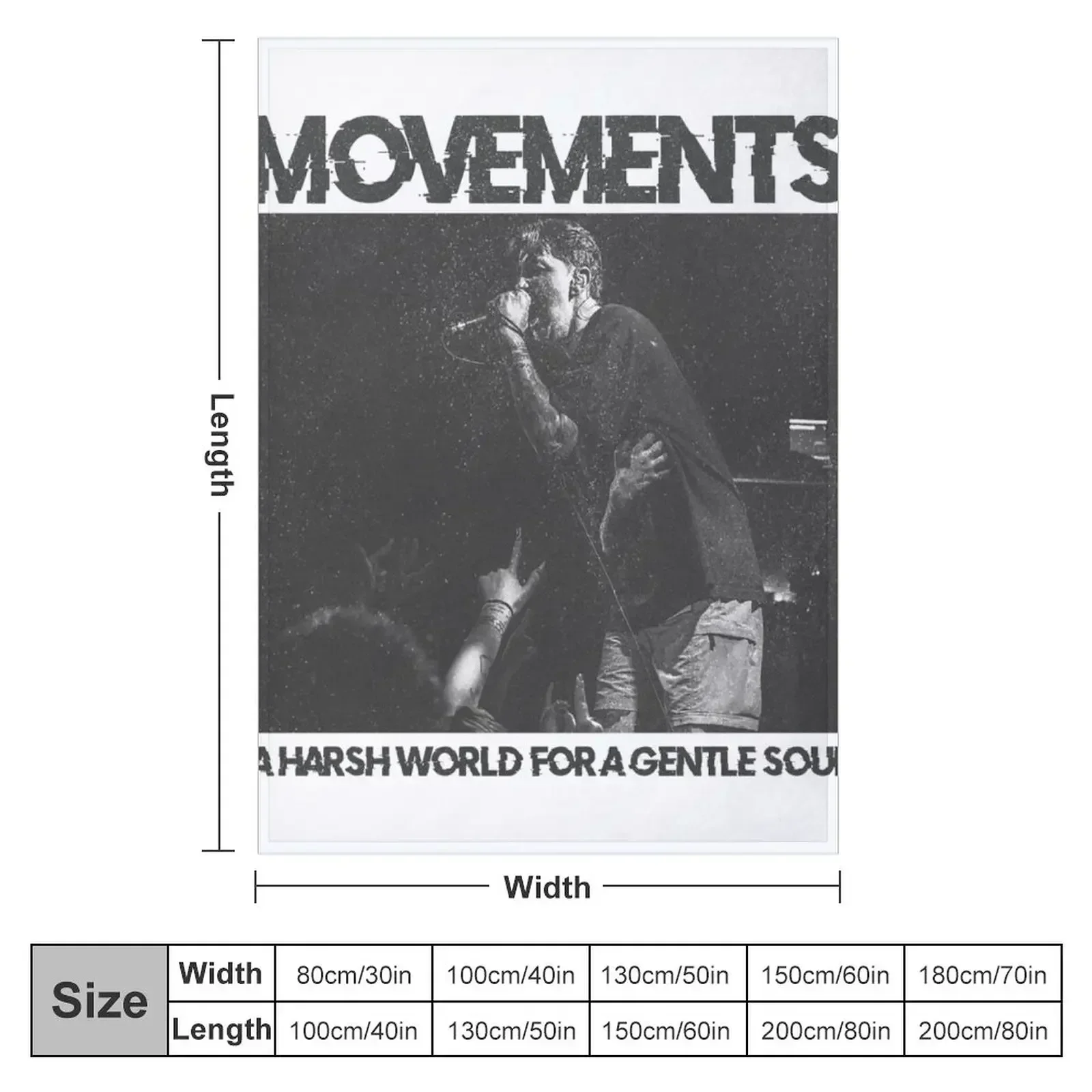 Movements - A Harsh World For a Gentle Soul - Living Apology Throw Blanket Softest Picnic bed plaid Flannels Blankets