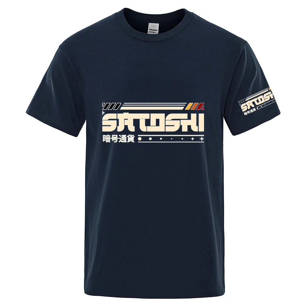 2026 Satoshi and Crypto Graphic Print Men's New Summer Quick Drying Comfortable Personality Round Neck Short Sleeve Shirt