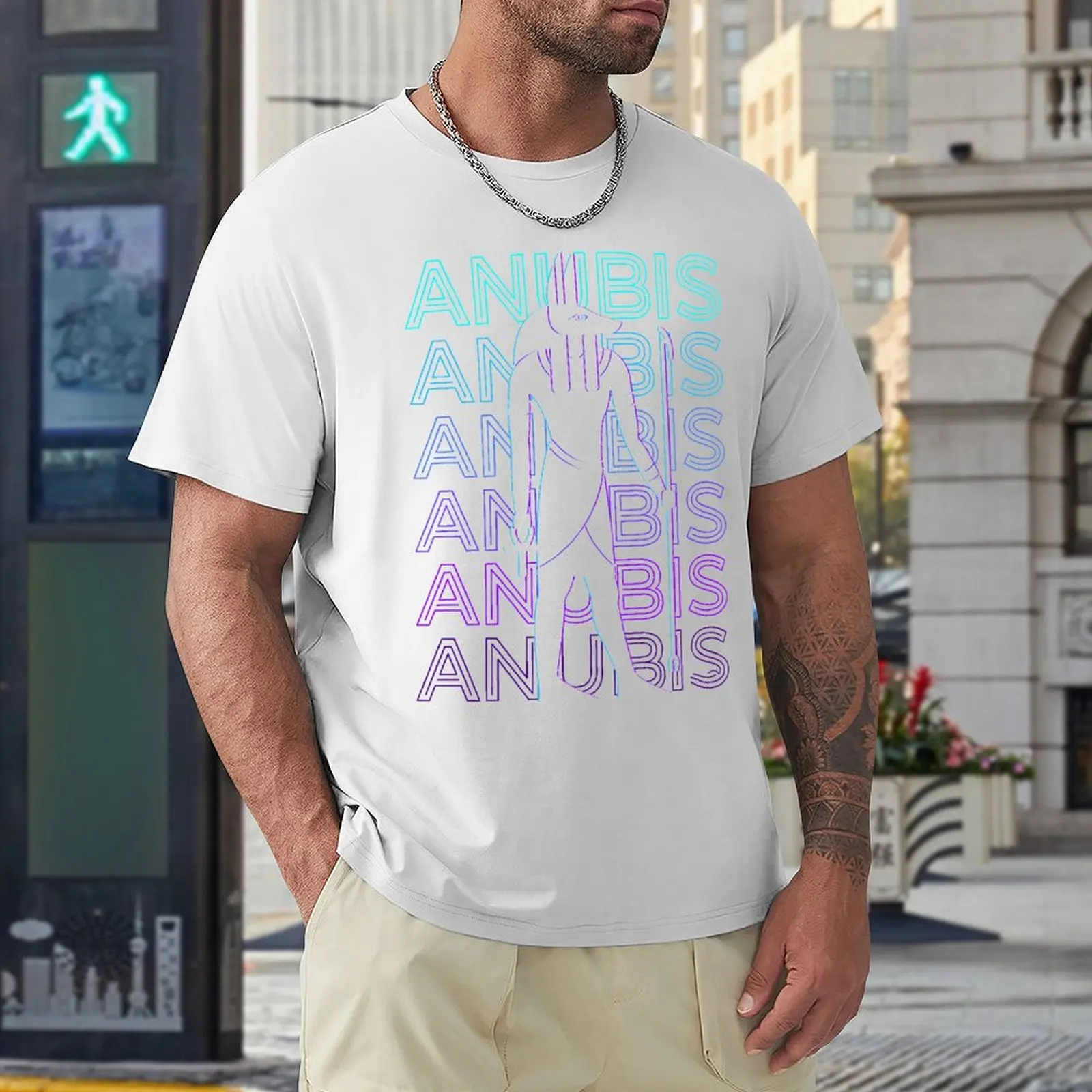 Anubis Egyptian God Ancient Egypt Retro Anubis Gif T-shirt Fresh Sports  Casual T-shirts Funny Graphic Fitness Eur Size