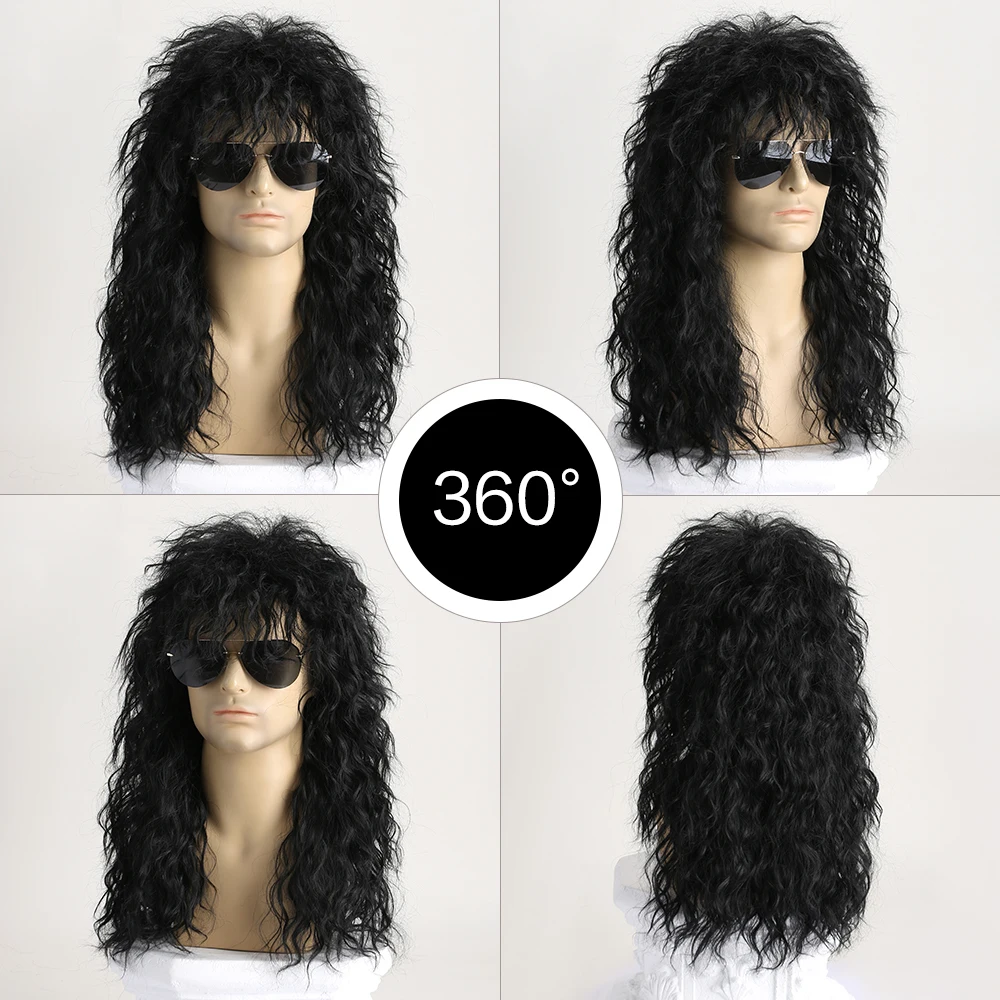 Perruque Rock Années 70-80 Longue Bouclée Homme – photo 6