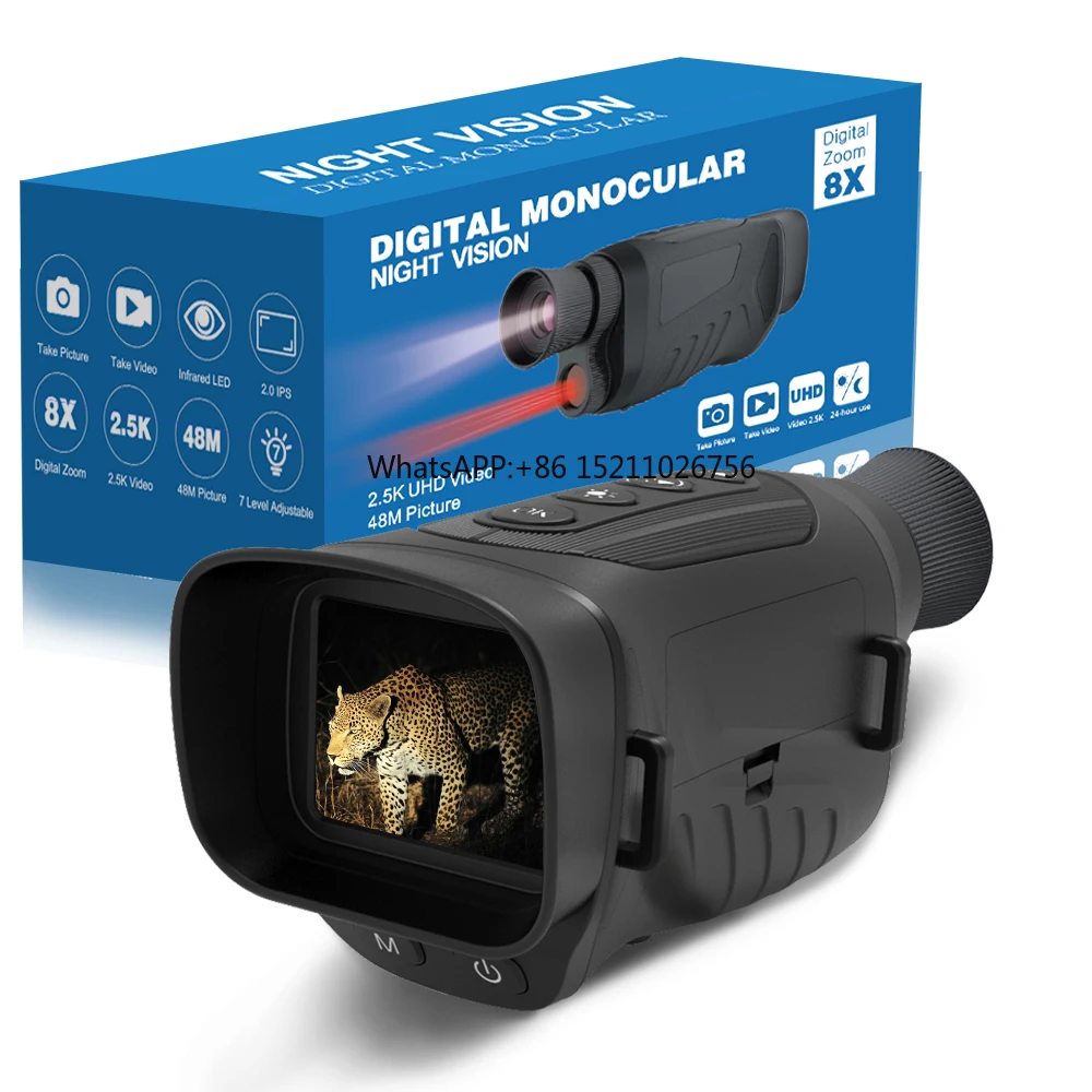 2.0 Inches HD Display DT19 Digital Night Vision Monocular allows you to see and capture photos and videos in 300M total darkness