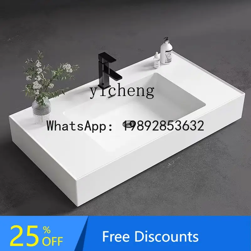 

circular arc skin feeling integrated basin single basin wall-mounted household bathroom washstand washbasin