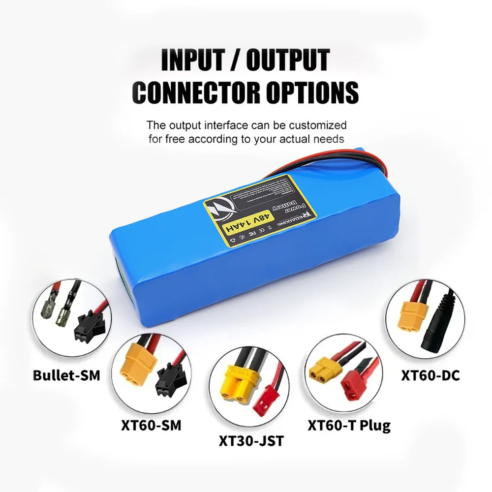 

48V 14Ah eBike / Scooter / Tricycle Battery with Built-in 20A BMS Rechargeable Lithium Battery Pack High Performance