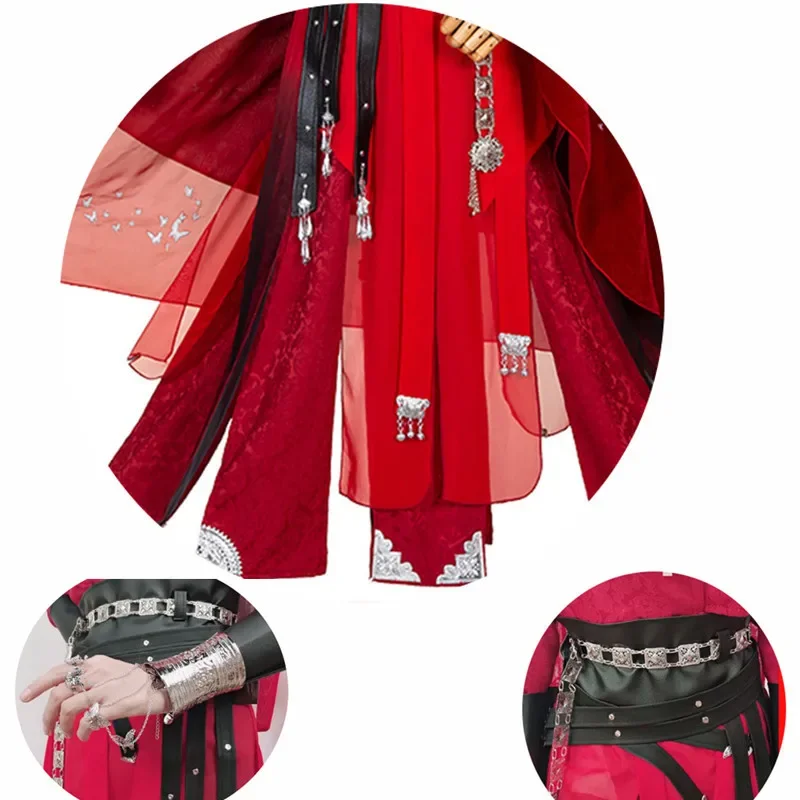 Anime Tian Guan Ci Fu Cosplay Hua Cheng Costume Heaven Official's Bless HuaCheng Red Costume For Men And Women Chinese Anime Cos