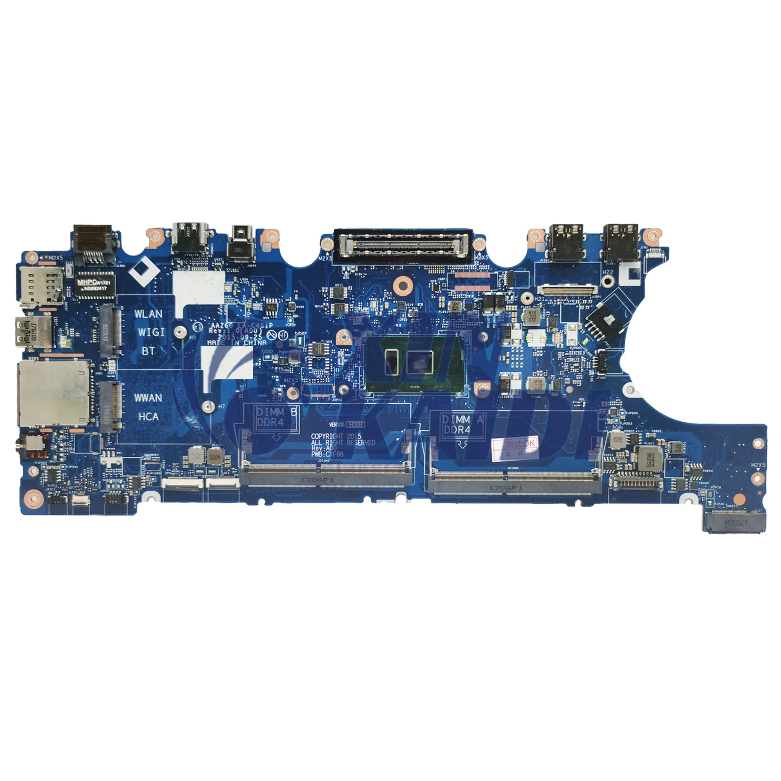 

Laptop Motherboard For DELL Latitude E7470 7470 0VNKRJ 0DGYY5 03GMP2 0V2N4V LA-C461P 0YDW8F Computer Mainboard CPU I5 I7 6th Gen