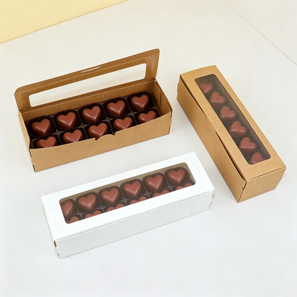10/20pcs Kraft Paper Gift Boxes with Window