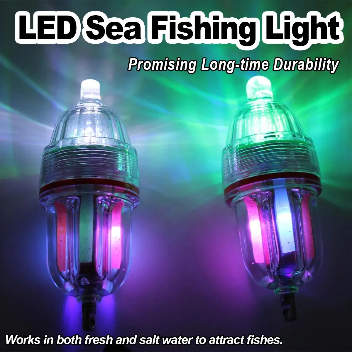 GEFENSIDeep Drop Led Fishing Light Lights Underwater Water Submersible Pool Float Stick Diving Flash Outdoor Accessories Squid L