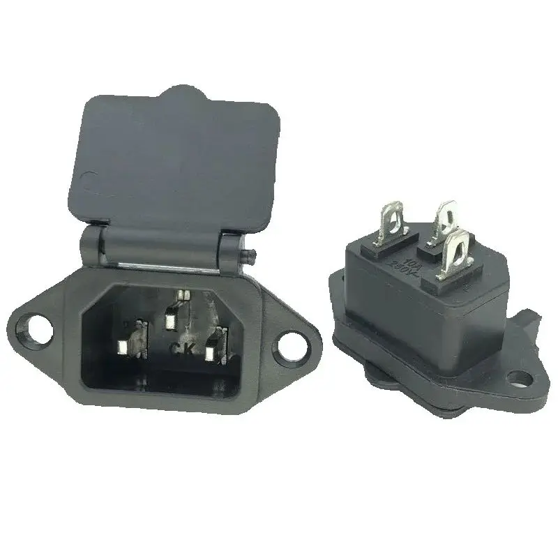 Waterproof IEC320 C13 C14 wired AC power Socket Receptacle Connector electric bicycle car battery Charging Outlet 15A 10A