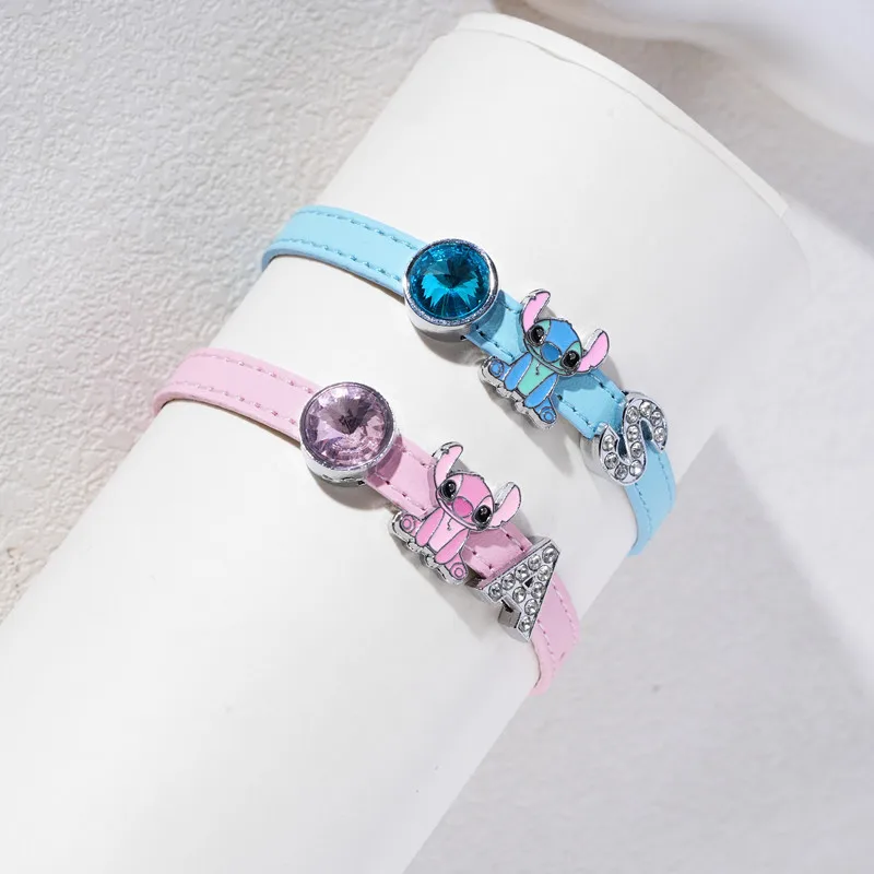 

Cartoon Animation Stitch Angel Spider DIY Zircon Bracelet Personality Versatile Cute Children Sweet and Fresh Jewelry Girl Gift