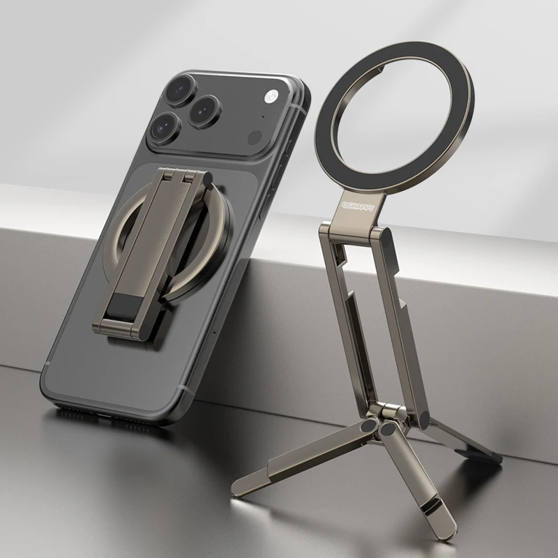 Support de téléphone magnétique portable et pliable, support de téléphone réglable et résistant pour les voyages, compatible avec la série iPhone 17.