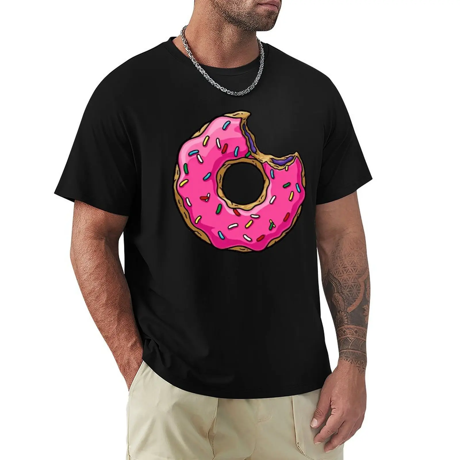 

New Donut Donut Homer Yellow Sprinkles Lisa Marge Bart Maggie T Shirt Harajuku Short Sleeve T-shirt Graphics Tshirt Tops