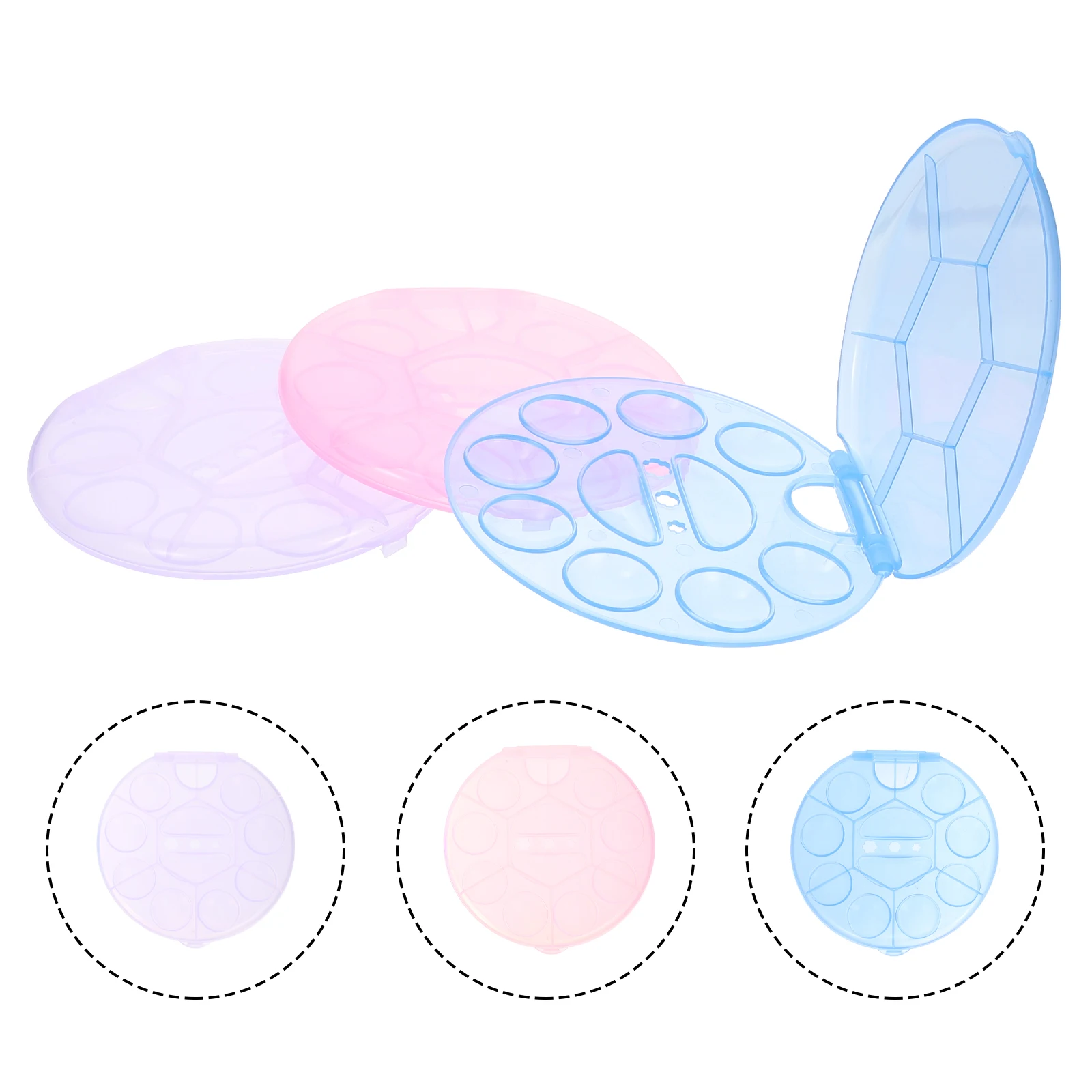 

3 Pcs Palette Paint Trays Plastic Color Mixing Plates for Arts Crafts High Quality Durable Watercolor Pigment Trays Art Supplies