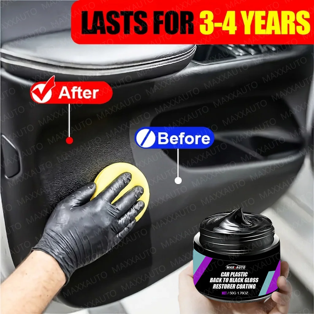 Cire de polissage universelle pour réparation du cuir et du plastique de voiture, crème de reconditionnement pour intérieur d'automobile pour le soin du cuir/plastique/caoutchouc