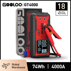 GOOLOO 20000mAh Car Jump Starter 12V Car Battery 4000A Peak Current Portable Charger Portable Power Bank for Emergency Device
