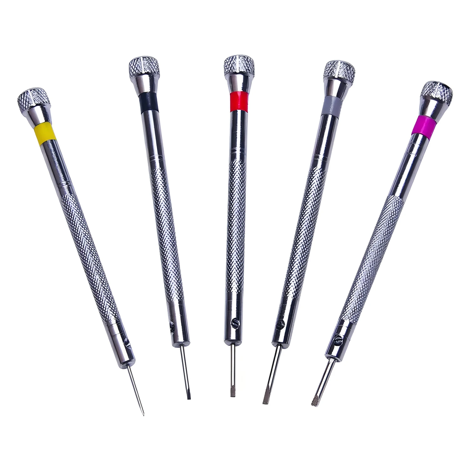 5Pcs Small Slotted Flathead Watch Screwdriver Set for Watchmakers Repair Tools Kit, 0.8mm 1.0mm 1.2mm 1.4mm 1.6mm