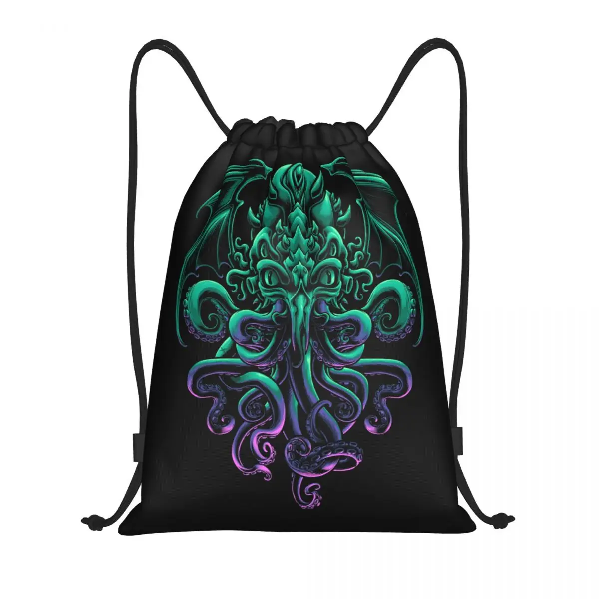 

Custom Cool H.P. Lovecraft Cthulhu Drawstring Bags Men Women Lightweight The Old God of R'lyeh Sports Gym Storage Backpack