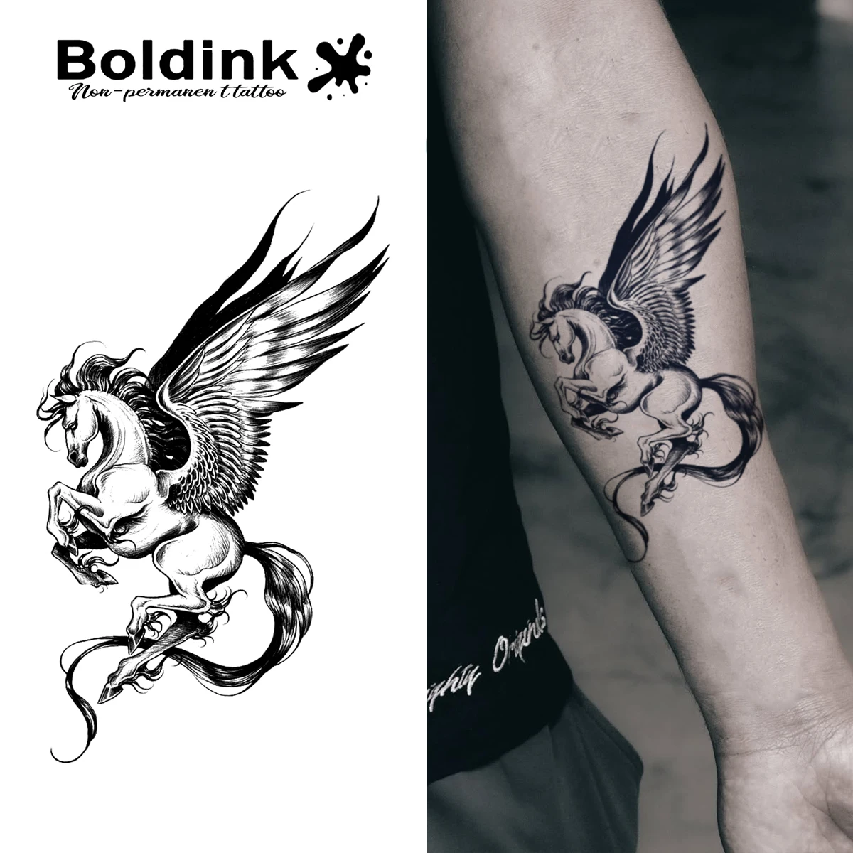 Boldink non-permanent tattoo technology Tianma tattoo stickers realistic tattoo design lasts 1-2 weeks waterproof.