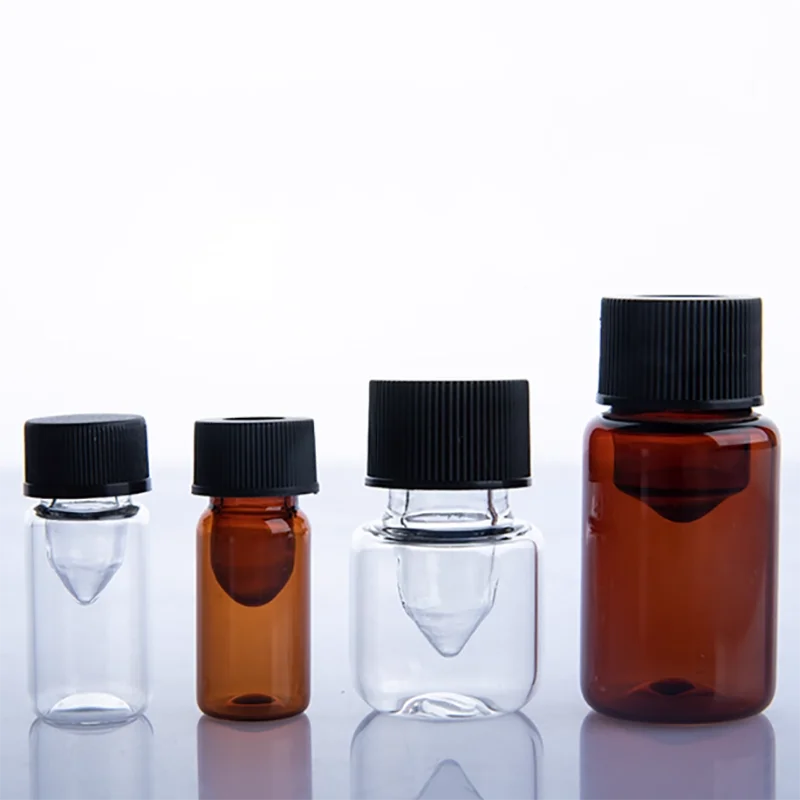 1PCS 0.5ml 1ml 1.5ml transparent brown glass injection bottle liner bottle sample bottle chromatography bottle reagent bottle