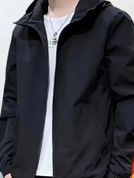 

Men's Autumn Winter Thiened Fce Lined Windbreaker Jaet Zipper Casual Sports Outdoor Raincoat Stand Fit Polyester