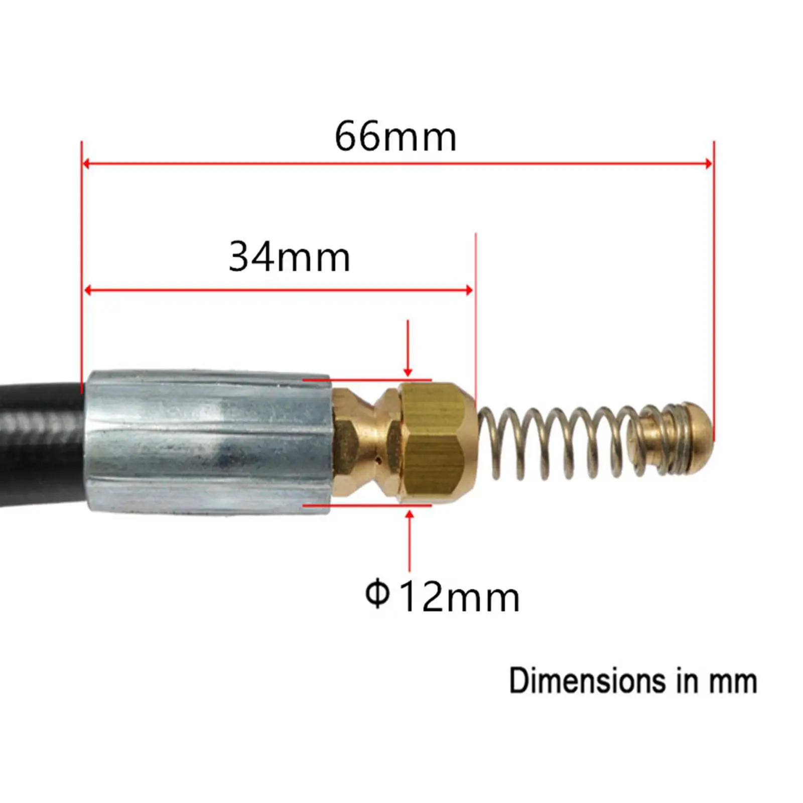 Cleaning Nozzle Spring Head Nozzle Replacement Spare Parts for Cleaning Pipe image 6