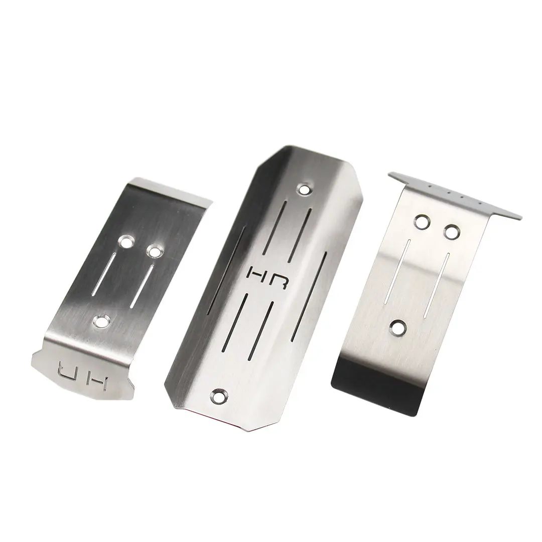Hot Racing HR Stainless Steel Chassis Skid Plate Full Set for Traxxas Mini Maxx / Mini XRT 1/16 RC Upgrade