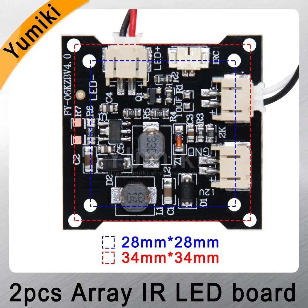 Yumiki infrared light 2Array IR LED board for Surveillance camera night vision diameter CCTV Accessories 30/45/60/90degree