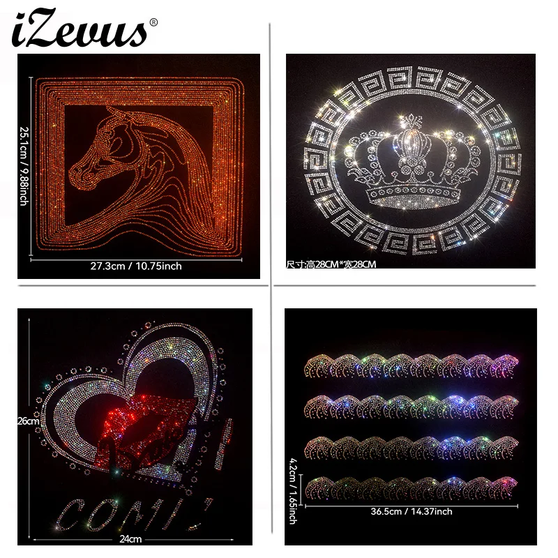 光沢のある王冠型ファッション大型布製パッチ、ホットダイヤモンド、スパンコールdiy服tシャツ装飾パッチ、衣料品アクセサリー