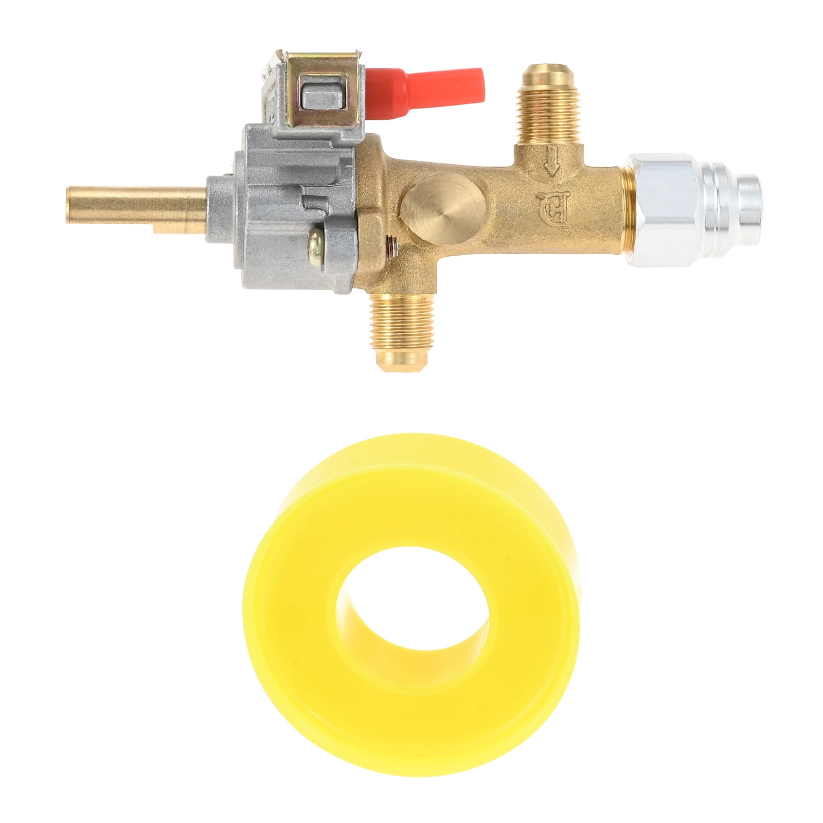 7/16"-24 UNEF Inlet & Outlet Gas Safety Control Valve w/ Piezo Push Ignition for Garden Sun Propane Powered Patio Heater Repair