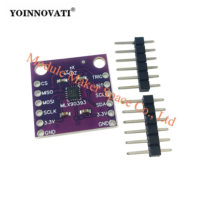 MLX90393 3D Hall Effect Sensor, Contactless Rotary Angle Position Sensor Module for Angle Displacement, Robotics, Automotive