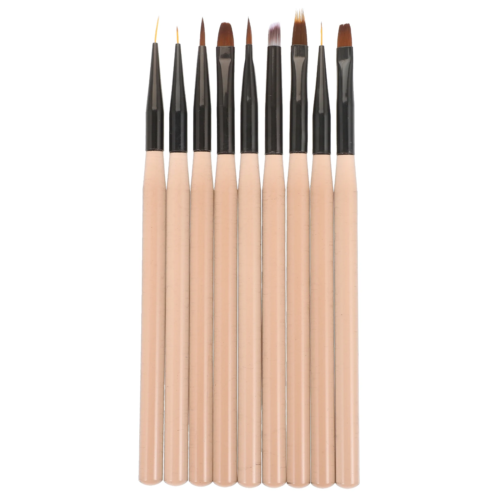 

9 Pcs Pen Set Japanese Drawing Pen Nail Supplies For Nail Art Tea Color Carved Brushes Gel Polish Tools Women Manicure Supplies