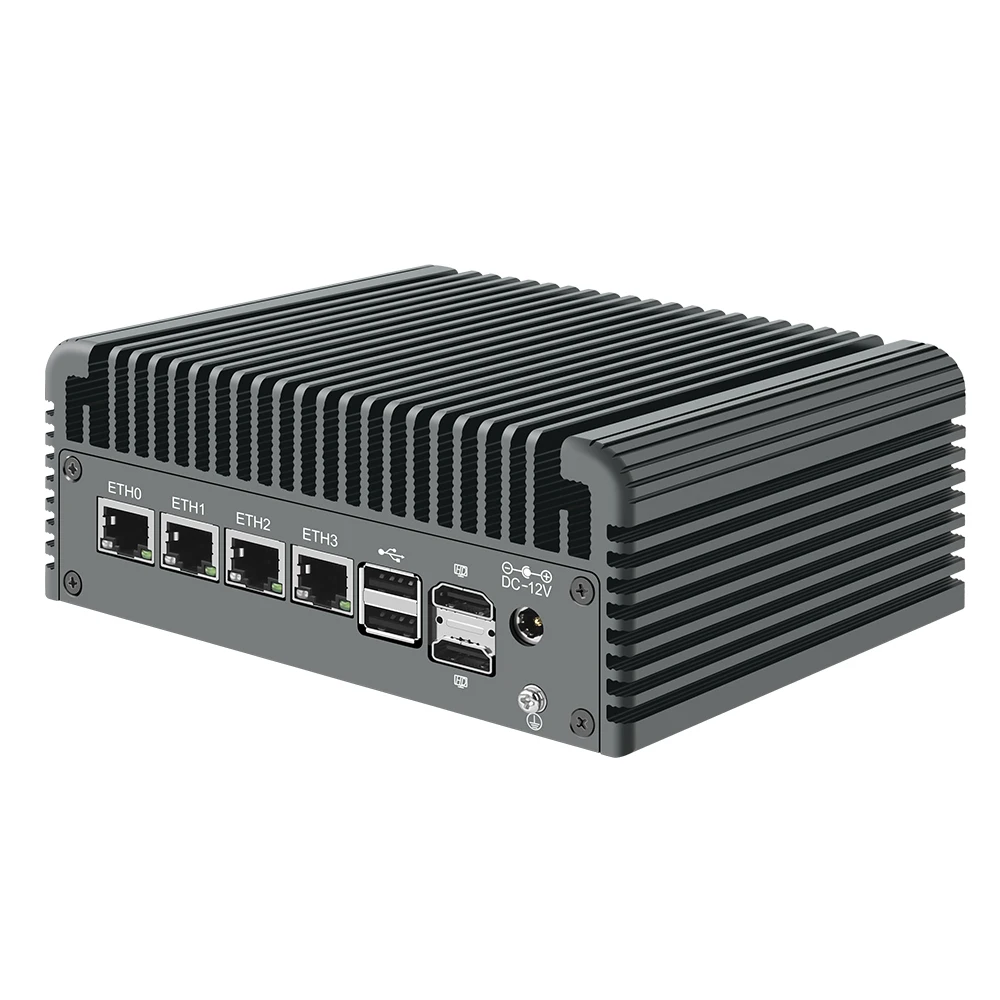 방화벽 라우터 팬리스 미니 PC Proxmox 서버, 12 세대 인텔 N100 i3 N305, 4xi226-V, 2.5G DDR5 2 * USB3.2 4 * USB2.0 2 * NVMe 2 * SATA