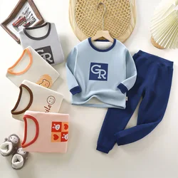 Children's Thermal Underwear Set Boys Girls Padded Fall Clothing Falls Pants Baby Thickened Fall And Winter Pajamas Children