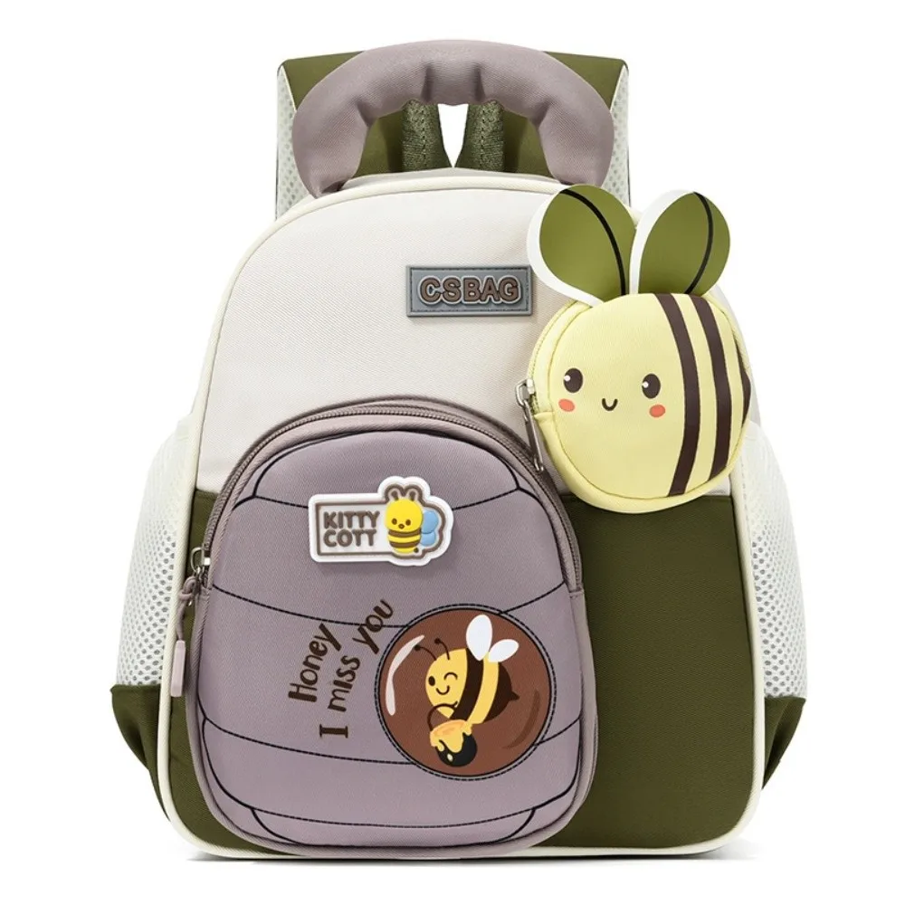 Cartoon Little Bee Children's Backpack Alleviate Burden Widen Straps Kindergarten Backpacks Ergonomics Breathable Backpack