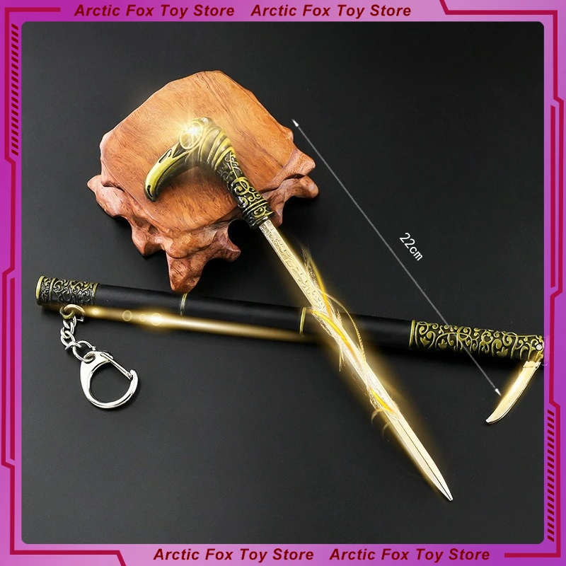 22 سنتيمتر لعبة جديدة المحيطة السيف المعادن مع السيف غمد نموذج الدعائم سطح المكتب الديكور الحلي الأولاد هدايا عيد اللعب