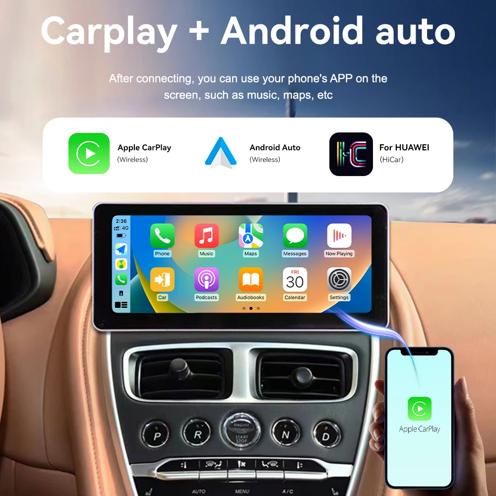 12.3 بوصة أندرويد 14 ل أستون مارتن DB11 2016-2020 راديو السيارة لتحديد المواقع والملاحة السيارات اللاسلكية Carplay رئيس وحدة مشغل وسائط متعددة