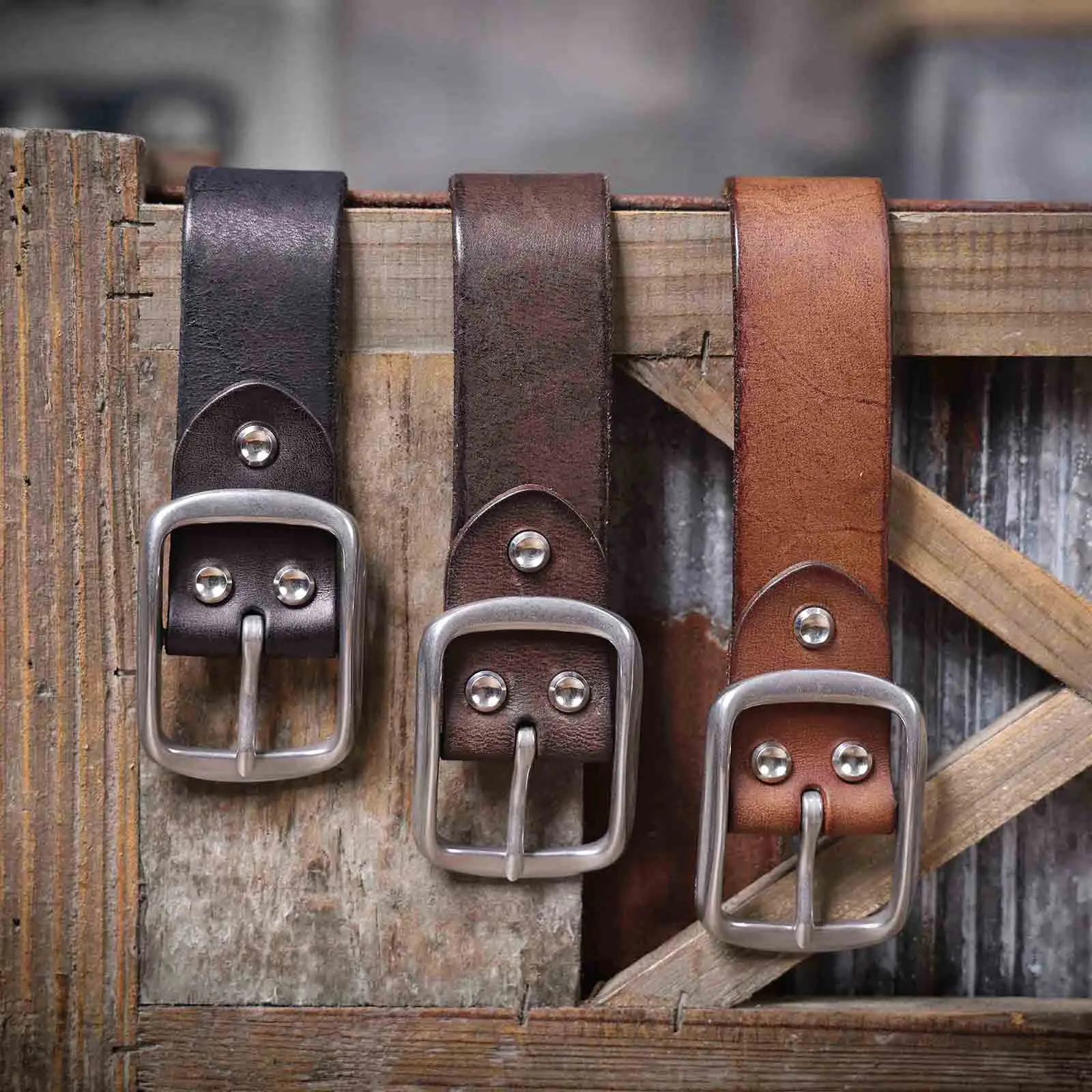 Vintage Echt leder Herren Rindsleder Gürtel Edelstahl Schnalle italienisches verdicktes Leder mit Geschenk box, ideale Wahl für Geschenk – Detail 9