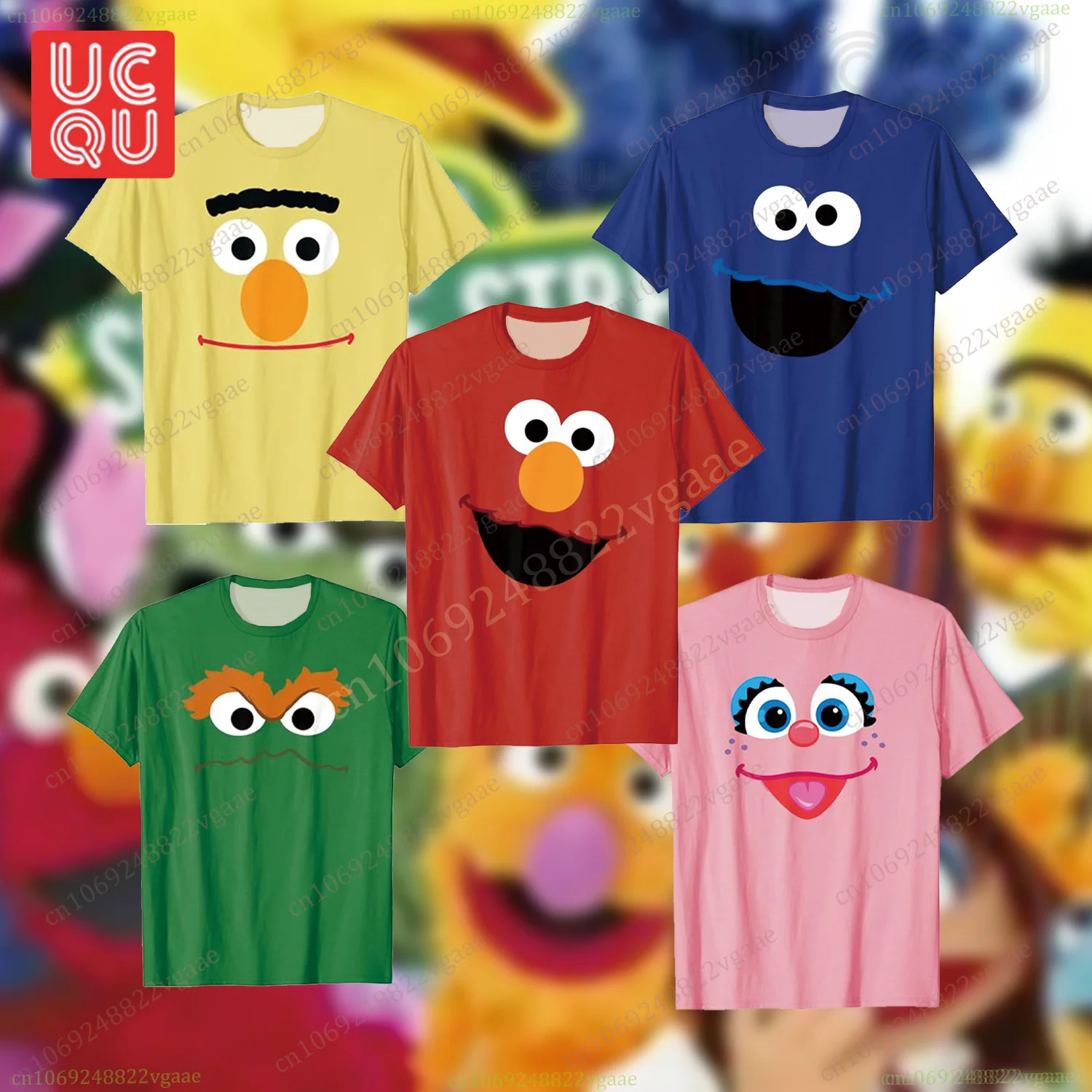 تلفزيون إلمو تي شيرت للأطفال الأولاد الكرتون تي شيرت قصير الأكمام تي شيرت السمسم الشارع مضحك ملابس الفتيات كوكي الوحش